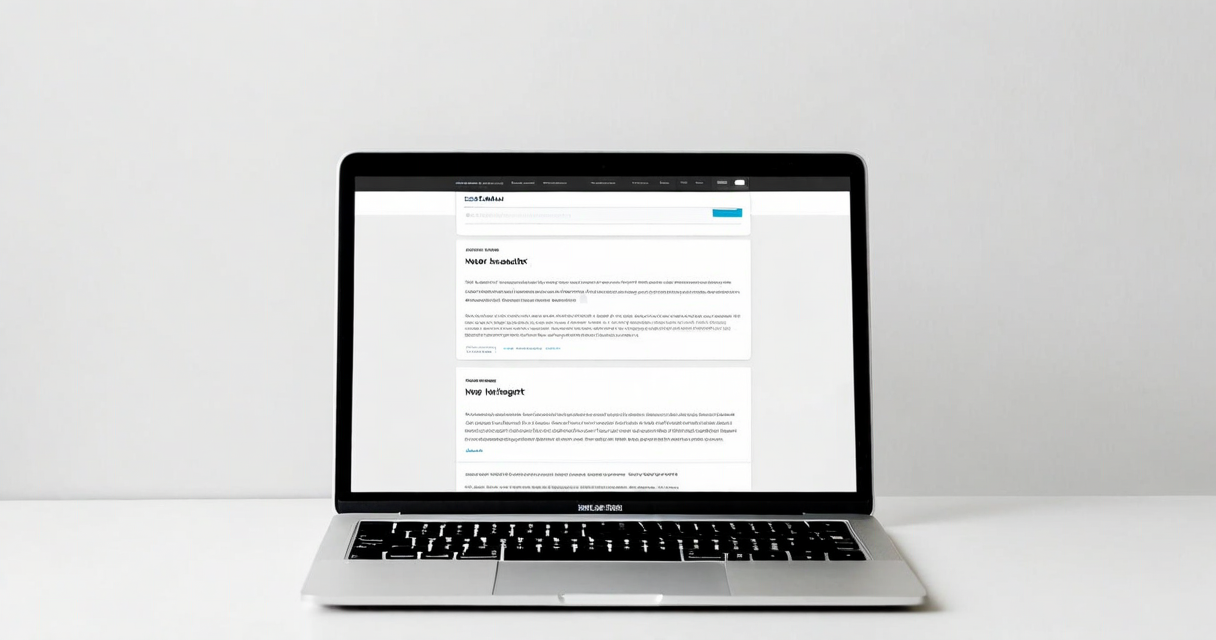 Clean email newsletter layout on screen